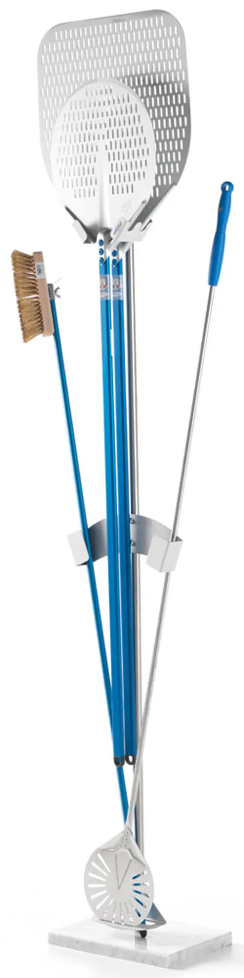 Gulvstativ for 2 stk pizzaspader, betjening fra en side