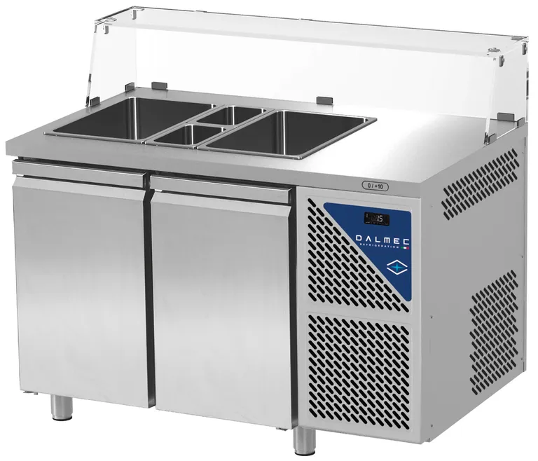 Saladette 2 dører og glasshylle