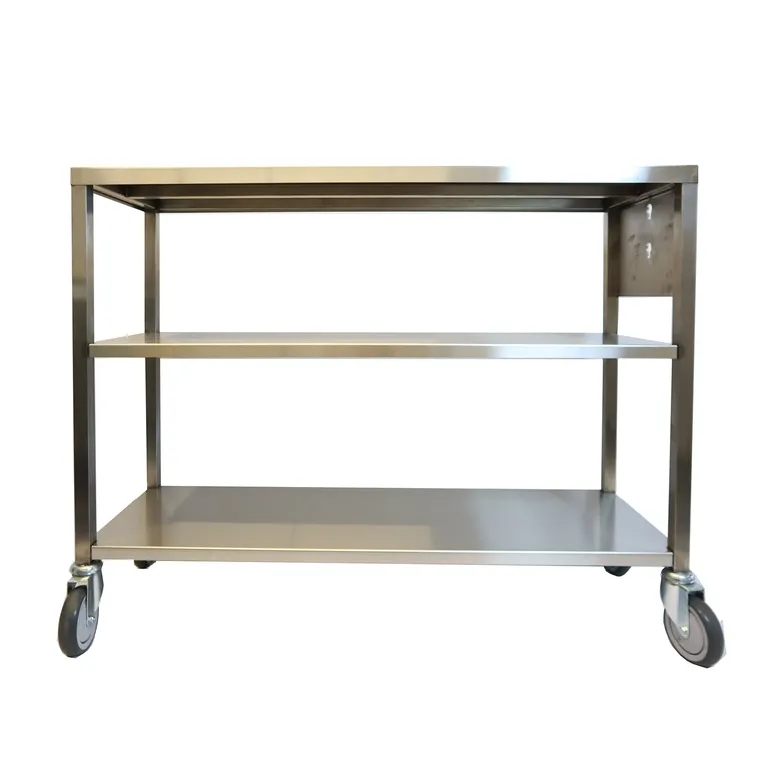 Rustfritt arbeidsbord 3 plan for poseblåser