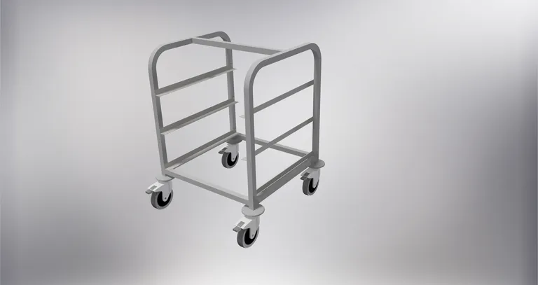 Rangeringsvogn for 3 oppvaskkurver